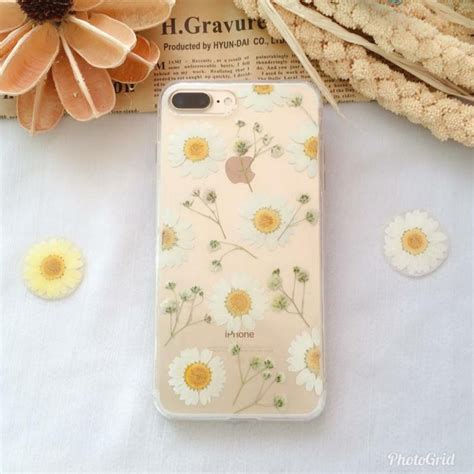Pressed Dried Flower Real Natural Daisy Resin Clear Case For Etsy