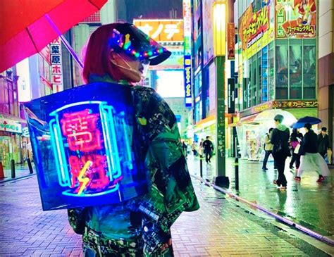 cyberpunk kimono fashion hits the streets of akihabara complete with neon sign obi【photos