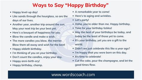 New And Different Ways To Say Happy Birthday Word Coach