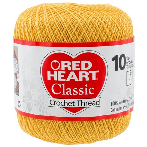 Red Heart Classic Crochet Thread Size 10 Golden Yellow