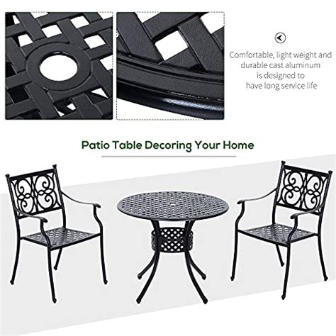 Outsunny 33 Patio Dining Table Round Cast Aluminium Outdoor Bistro