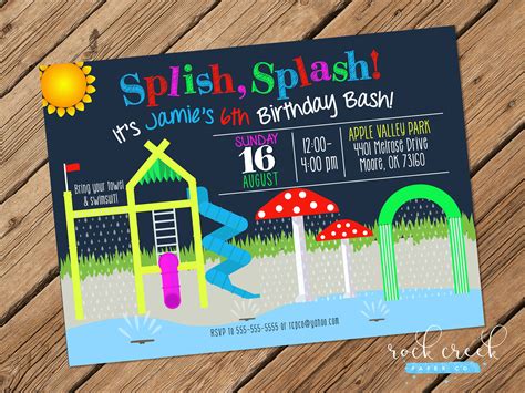 splash pad birthday party invitation water slide invitation etsy birthday party invitations