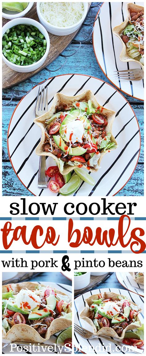 Slow Cooker Taco Bowls An Easy Crock Pot Dinner Recipe Recipe