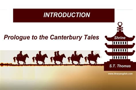 Introduction To The General Prologue To Canterbury Tales Literary English