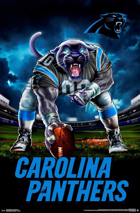Carolina Panthers "Hardcore Football" NFL Theme Art Poster - Liquid