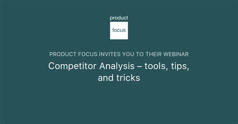 Competitor Analysis Tools Tips And Tricks Product Focus