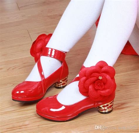 Hot Sale New Childrens Shoes High Heels Girl Leather