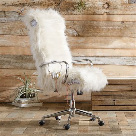 Shop for black desk chair at cb2. Ivory Himalayan Faux-Fur Ultimate Desk Chair| Desk Chair | Pottery Barn Teen