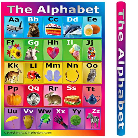 Buy School Smarts Alphabet Chart For Classroom Wall Or Home 17 X 22