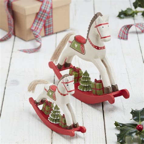 Wooden Rocking Horses Christmas Decorations By The Christmas Home