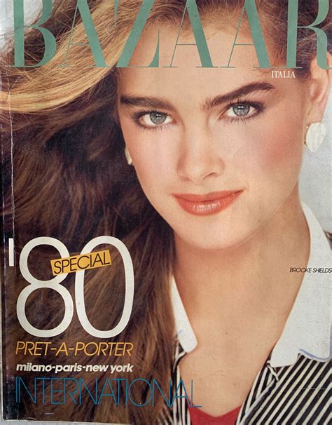 brooke shields covers harpers bazaar italy february 1980 brooke shields janice dickinson