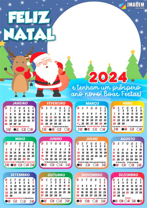 Moldura Calendário 2024 Tenha Um Feliz Natal Papai Noel Png Imagem Legal