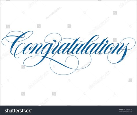 Congratulations Hand Lettering Stock Vector 74839750 Shutterstock