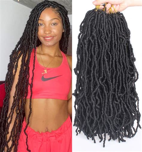 Buy Leeven 24 Inch Long Messy Faux Locs Crochet Hair 2 Packs Natural