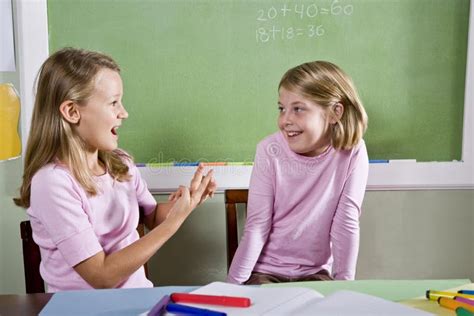 Friends In Class Talking Stock Image Image Of Schooling 15847073