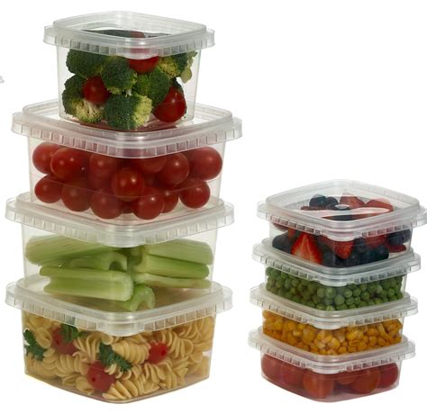 Buy Plastic Deli Containers With Lids Oz Pack Square Clear Plastic Containers Tamper