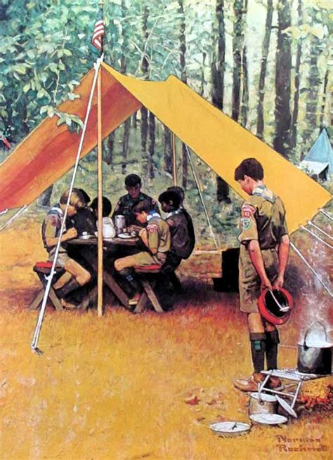 Norman Rockwell Boy Scout Blessing The Meal Art Print 7 In X 10 In