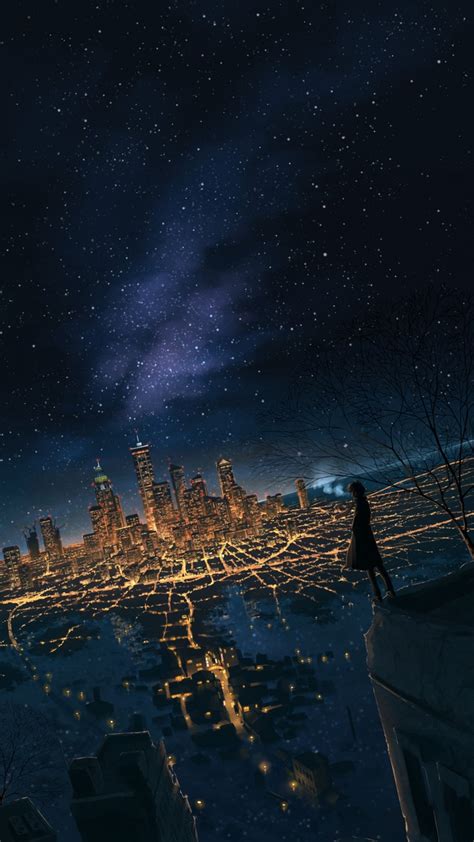 Anime Backgrounds Night City Rokok Entek