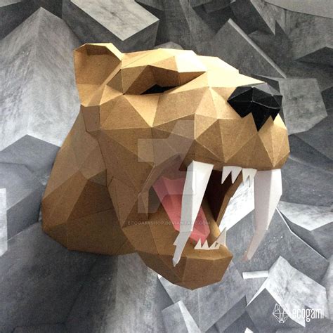 Saber Toothed Tiger Papercraft By Ecogamishop On Deviantart
