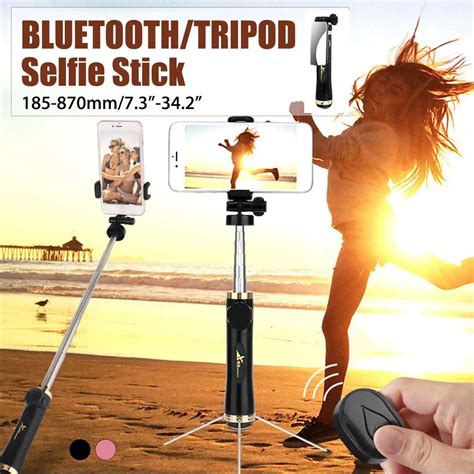 handheld tripod monopod bluetooth foldable selfie stick remote shutter phone stand holder for