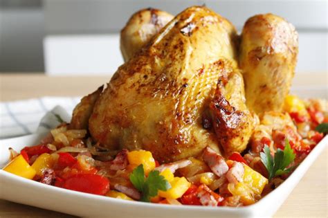 Poulet rôti façon basquaise