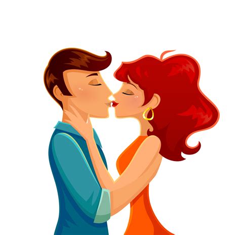 Kiss Cartoon Romance Illustration Kissing Couple Png Download 4268