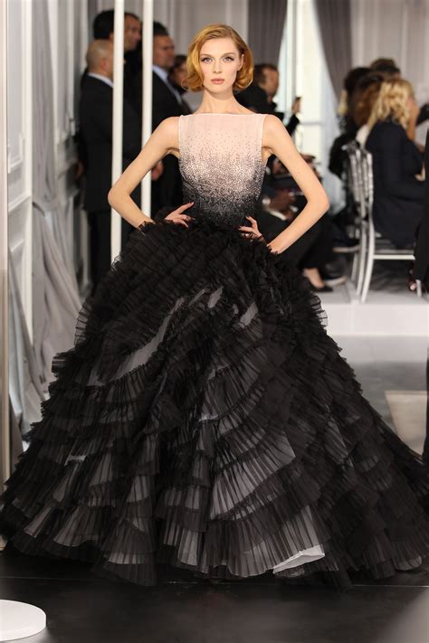 Dior Haute Couture Spring Summer 2012 Look 35 Embroidered Black Silk