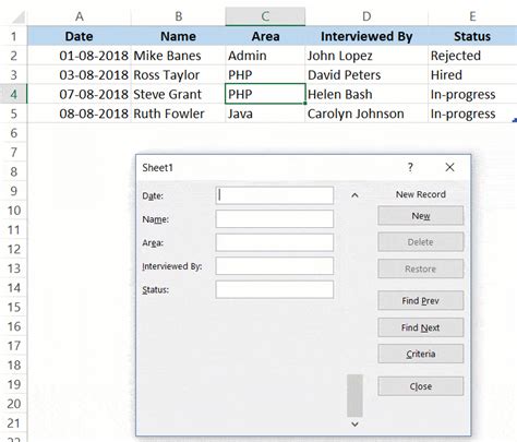 Excel Forms Excel Form Templates