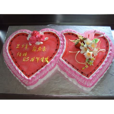 Monochrome engagement cake wwworderacakeng bridal showers. OC0006-Double Heart Anniversary Cake