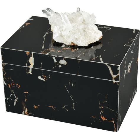 Czarina Decorative Box In Marble And White Stone By Elk Home Decorative