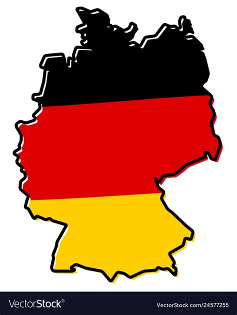 Simplified Map Of Germany Outline With Slightly Vector Image