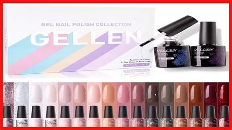 Gellen Gel Nail Polish Kit With Top Base Coats Colors Gel