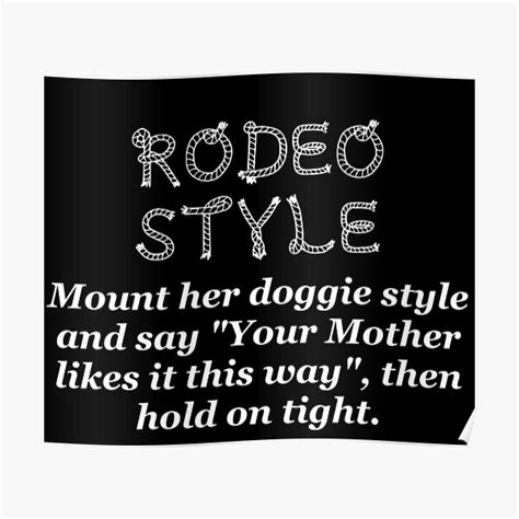 Rodeo Style Sex Position Poster For Sale By Shadowthor Redbubble