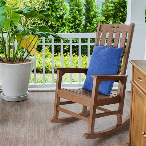 Outdoorindoor Rocking Chair With 350lbs Support Qomotop All Weather