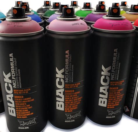 Montana Black 400ml Spray Paint 24 Pack Complete Artist Set Infamyart