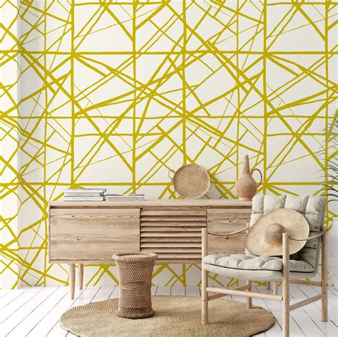 White And Gold Geometric Pattern Abstract Wallpaper For Modern Home Decor