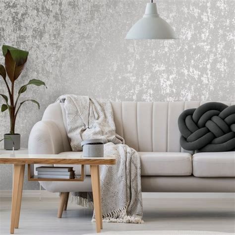 Milan Metallic Wallpaper Grey Silver Grey Wallpaper Living Room