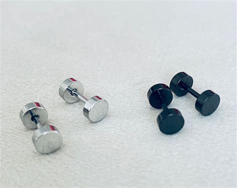 Dots Tiny Stud Earrings Mens Earrings Stud Minimalist Etsy