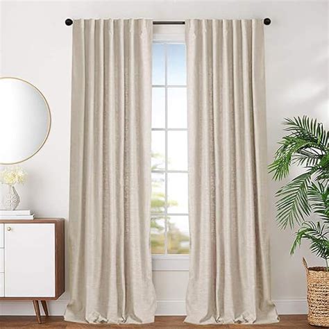 Amazon Jinchan Beige Cotton Curtains For Bedroom Solid Cotton