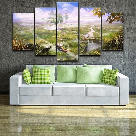 Home Decor Living Room Canvas Modular Pictures 5 Panel Beautiful Nature