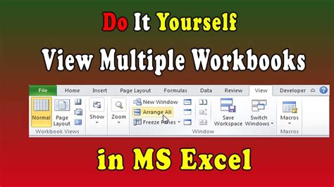 View Multiple Workbooks In Ms Excel Youtube