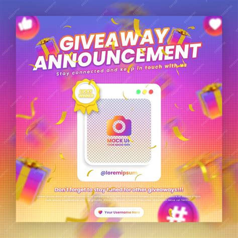 Premium Psd Instagram Giveaway Contest Promotion Social Media Post