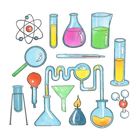 Free Vector Hand Drawn Science Lab Objects Set