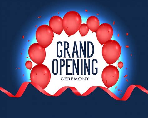 Free Vector Grand Opening Text With Balloons Decoration