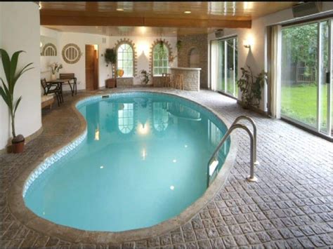 Small Indoor Pool With Stone Flooring Swimming Pool House Luxury