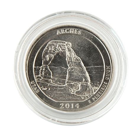 2014 Utah Arches National Park Quarter Denver Uncirculated In Capsule