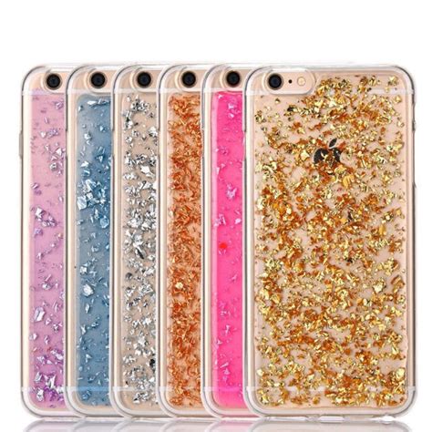 Fashion Bling Glitter Gold Foil Case Cover For Apple Iphone 7 7plus 6
