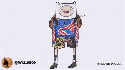 How To Draw Hypebeast Adventure Time Finn Hypebeast Sneaker Art Adventure Time