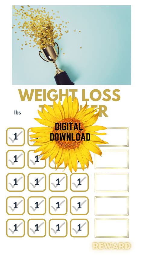 Printable Weight Loss Reward Tracker Chart In Lbs Or Kg Etsy