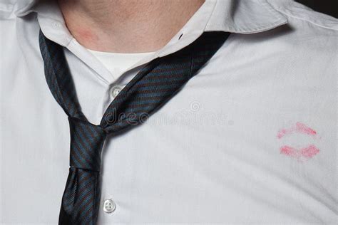 Lipstick Marks On A Men S Shirt Stock Photo Image Of Office Romance